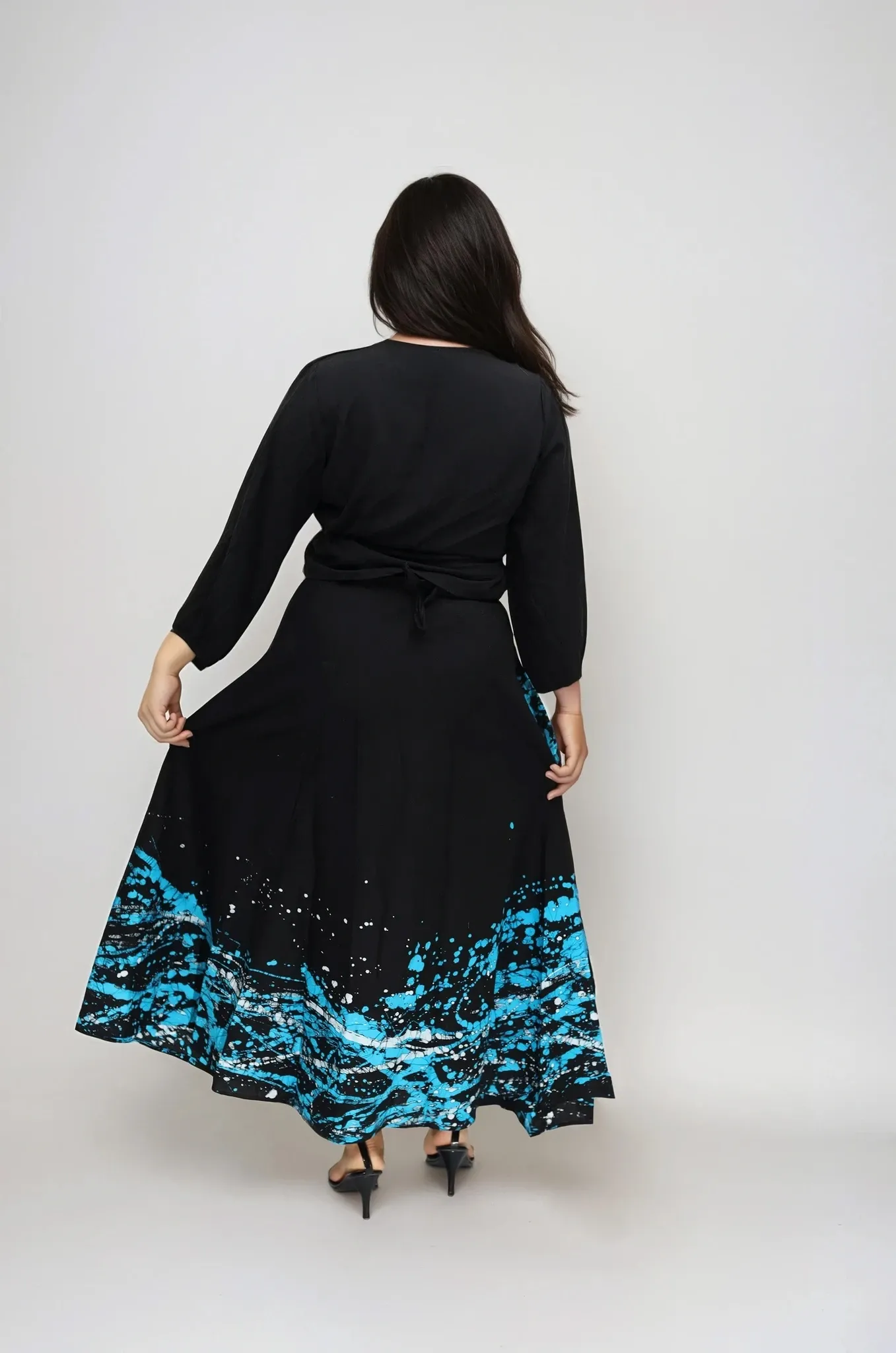 Hand Crafted Ocean Mist Batik Skirt3